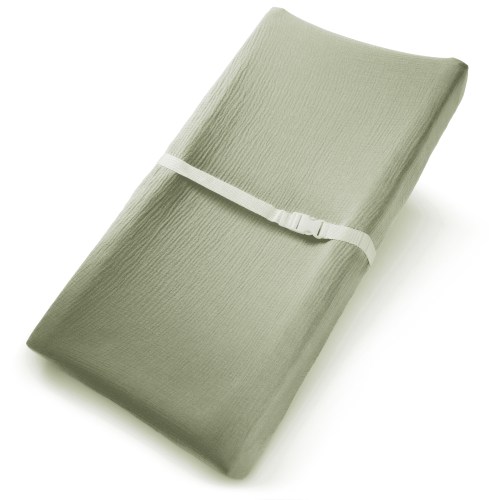 Comfy Cubs Muslin Changing Pad Cover, Soft Diaper Changing Station Covers for Baby (Sage)