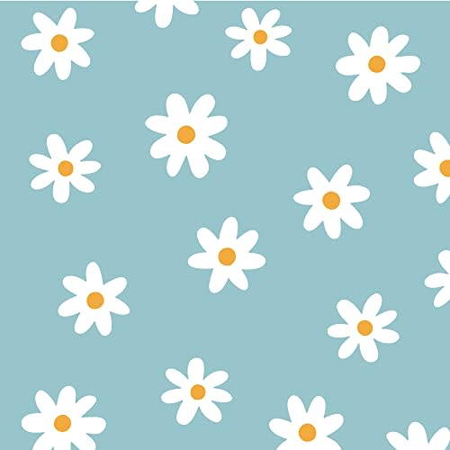 SHYJSHYJ A Room with Flower Vinyl Daisy Wall Decals, Peel and Stick Floral Stickers for Nursery, Kids Bedroom Livingroom Home Wall Art Decor-White