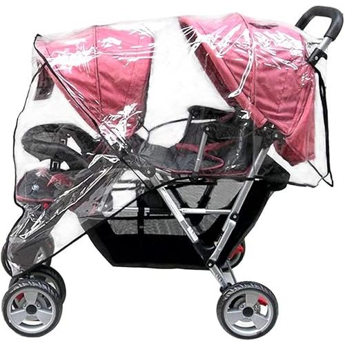 Weather Shield Double Popular for Swivel Wheel Stroller Universal Size Baby Rain Cover/Wind Shield Deal (Black)