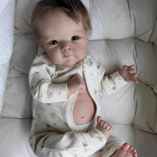RXDOLL Lifelike Reborn Baby Dolls Silicone Full Body 18 inch Realistic Newborn Baby Girl Doll Real Life Baby Doll Anatomically Correct Girl Washable for Xmas Gifts