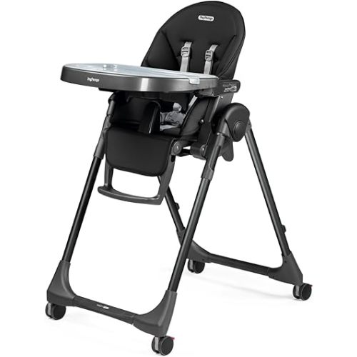 Peg Perego Prima Pappa Zero 3 - High Chair - for Children Newborn to 3 Years of Age - Made in Italy - True Black (Black)