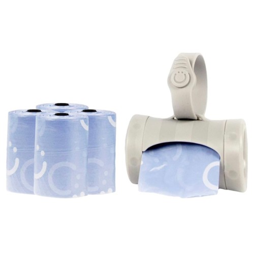 Ubbi On-the-Go Gray Bag Dispenser and Waste Disposal Bags Refill, 60 Lavender Scented Diaper Bags, Baby Savings Bundle, New Parent Gift