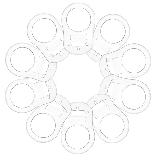 10 Pieces Silicone Adapter Rings Baby Holder and Clip MAM-Compatible (Soft &Transparent)