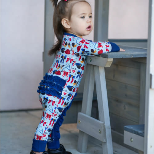 Bamboo Ruffle Sleeper Snoozer | Soft Convertible One-Piece Pajamas | Fletch
