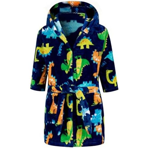 Kids Little Boys Girls Cartoon Hooded Bathrobe Toddler Robe Pajamas Sleepwear