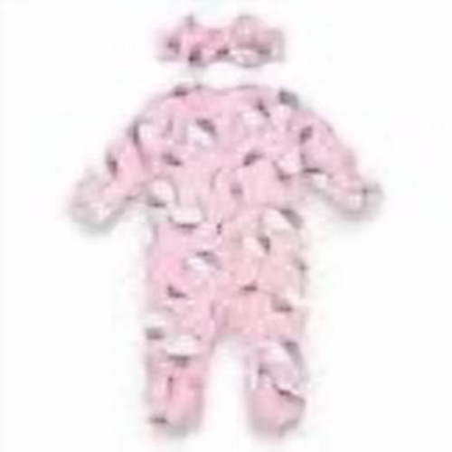 Hello Kitty Infant Girls' Pink Footed Coverall & Bow Headband, 0-3 Months