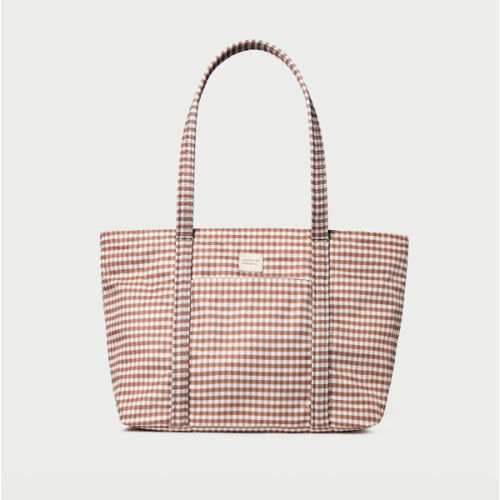 Mira Brown Gingham Everyday Tote | Totes | Handbags