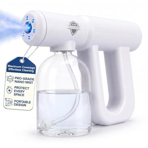 Professional Nano Spray Gun with Blue Light, Ultra Fine Mist Sprayer, White