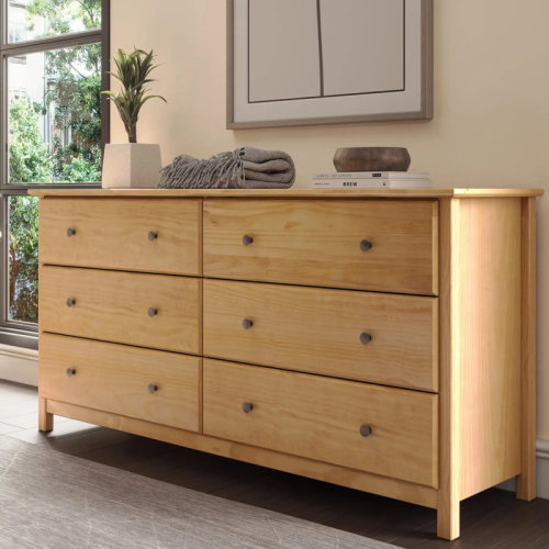 Grain Wood Furniture Shaker 6 Drawer 63.8" W Solid Wood Double Dresser & Reviews | Wayfair