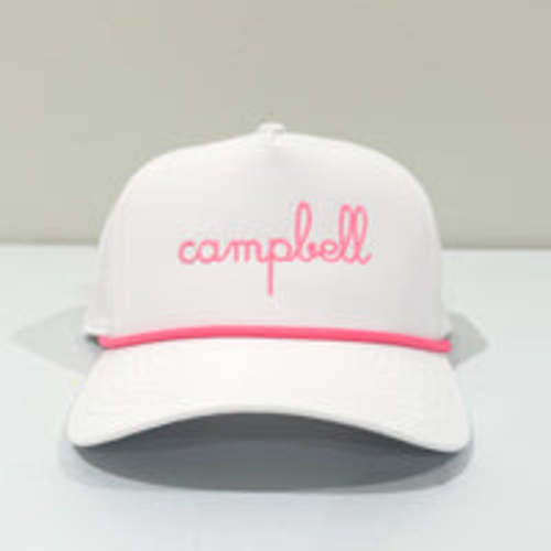 Personalized Rope hat - white with hot pink (5yr+) – Lovely Little Things