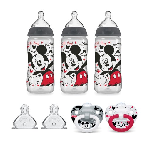 NUK® Disney® Smooth Flow™ Bottle & Pacifier Newborn Set, Mickey Mouse, 0+ Months