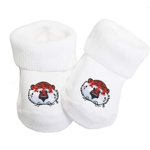 Auburn Tigers AUBIE Collegiate Licensed Baby Toe Bootie Socks 0-9 Months