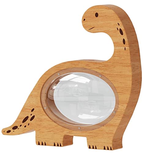 Wooden Clear Dinosaurs Piggy Bank for Boys Girls Kids, Large Unbreakable Wood Money Bank, Cute Coin Bank Creative Saving Bank for Christmas Birthday Gift Baby Shower (Brachiosaurus)…