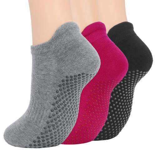 4 Pairs Pilates Grip Socks for Women Yoga Socks with Grips Hospital Socks Grippy Socks Dance Socks