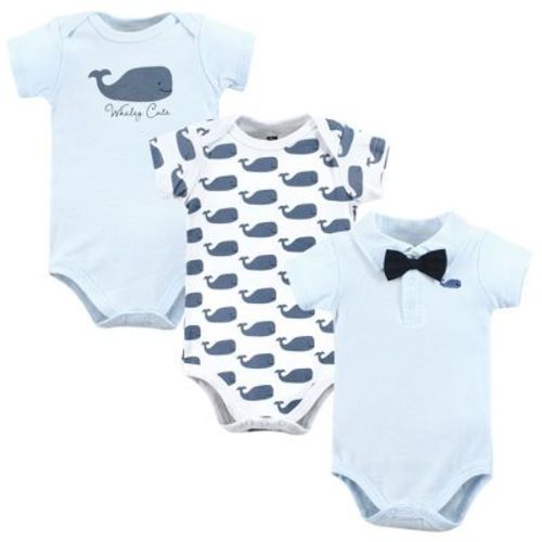 Hudson Baby Infant Boy Cotton Bodysuits, Whaley Cute Polo, 3-6 Months