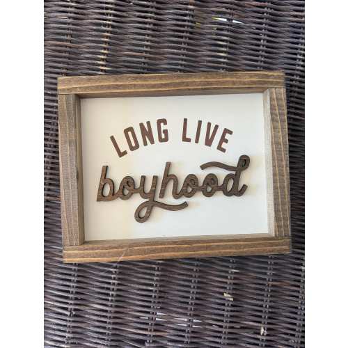 Long Live Boyhood Wood Sign | 3D Layered Nursery Sign | Boys Room Decor | Rustic Farmhouse Western Kids Wall Art | Baby Boy Gift