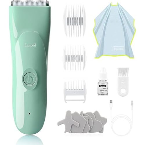 Cortapelos para bebés, recortador de pelo eléctrico ultra silencioso, kit de corte de pelo inalámbrico recargable impermeable para niños bebés y adultos.