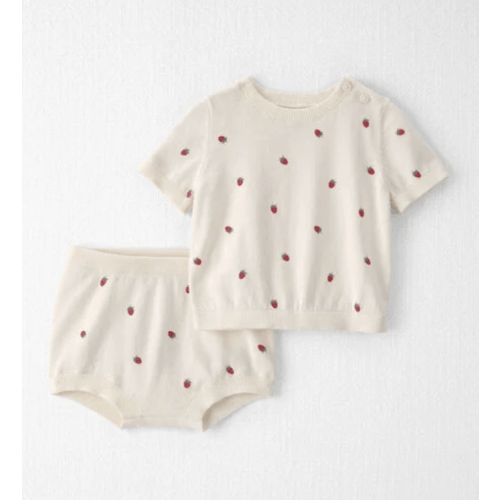 Baby Girl 2-Piece Organic Cotton Sweater Set in Berry Print - Little Planet | Carter's