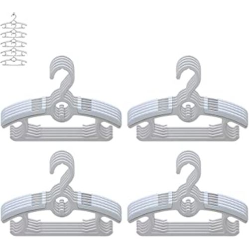 Baby Nursery Closet Hangers, Ultra Thin Non-Slip and Extendable Laundry Infant Pant Hanger for Newborn Clothes 20pcs11-14" Adjustable Children Coat Hanger for Girl Boy Toddler Kids Child
