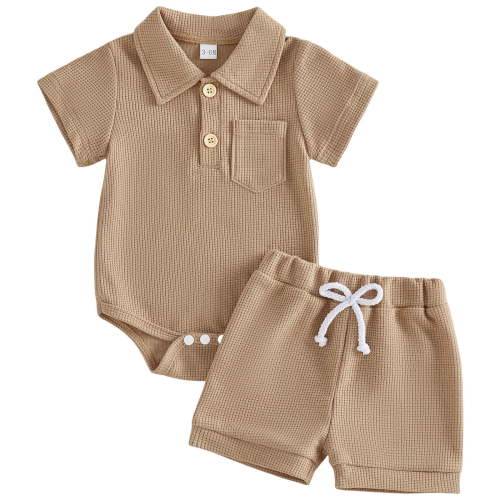 Newborn Boy Clothes Baby Boy Outfits Set Baby Boy Summer Clothes Soft Cotton Short Sleeve Top and Shorts for 0-18M