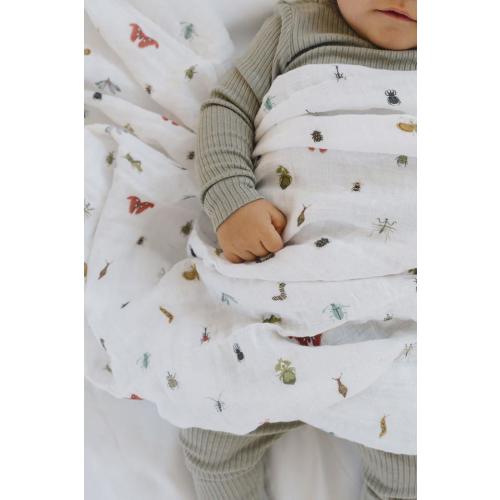 Cutie Crawlies Swaddle - Girl and Boy Vintage Color Swaddle - Neutral Baby Shower - Nursery Decor