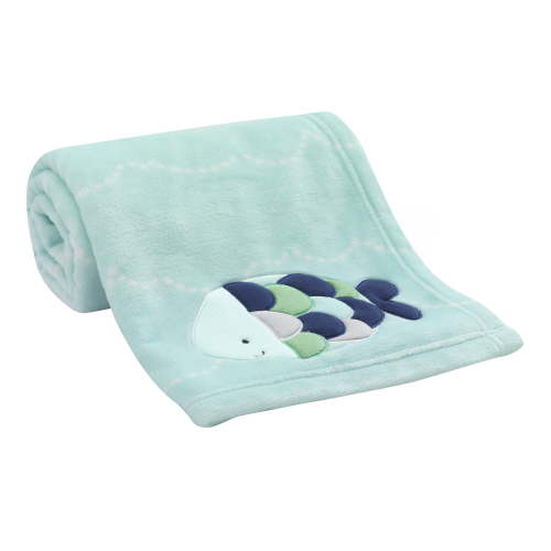 Lambs & Ivy Oceania Blue Nautical Fish Baby Blanket 30"x40"