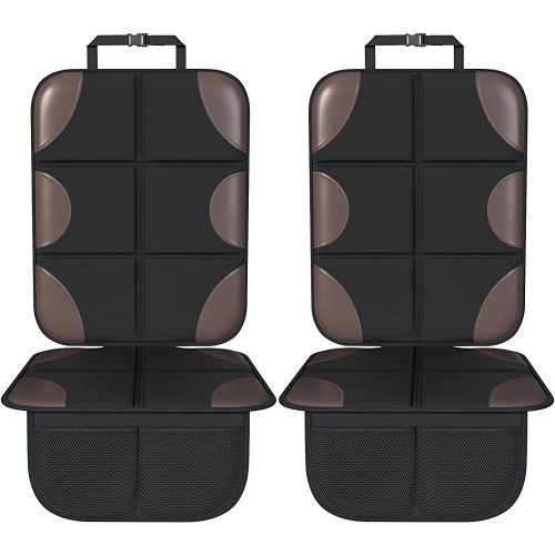 Brown Car Seat Protector, [2 Pack] Smart eLf Carseat Seat Protectors with Thickest Waterproof Fabric Pad, XL Large Size carseat Protectors for Vehicles, SUV, Sedan, Truck, Leather and Fabric Car Seat