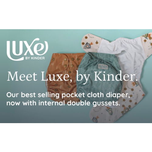 Luxe Pocket Cloth Diaper with Dual Inner Gussets and Athletic Wicking Jersey