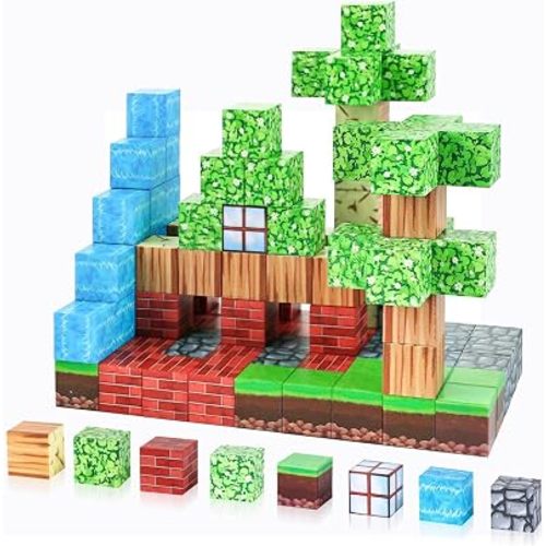 civan Magnetic Blocks, 63pcs Magnetic Building Blocks for Kids Boys Girls Age 3-4,5-8 9 10, Game Sensory STEM Constructions Toys, Birthday Easter Gifts for Boy Girls