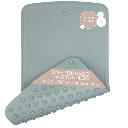 HEVEA Baby & Toddler Bath Mat - 100% Natural Rubber Non Slip Bathtub Mat for Baby - Upcycled, Danish Design - Safe & Sustainable Bathroom Essential (Ocean)