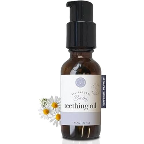 Rowe Casa Organics Baby Teething Oil, Natural Baby Teething Relief with Chamomile and Copaiba, Naturally Relieving and Soothing to Help Ease Discomfort, 1 Fl Oz