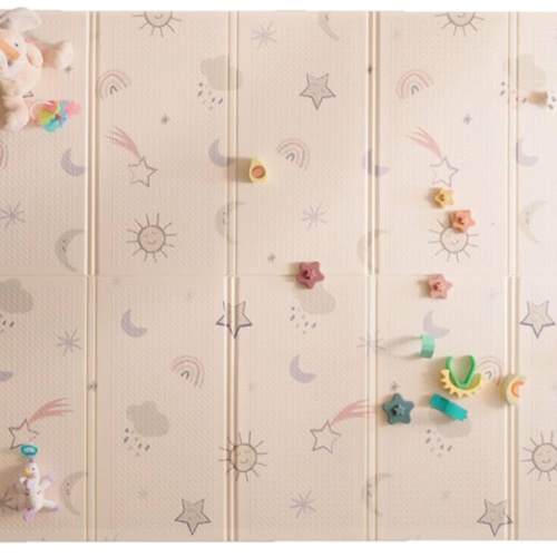 Nuby Reversible Baby Floor Mat - Foldable and Lightweight Baby Play Mat for Floor - Easy Storage and Travel - Stars and Sky