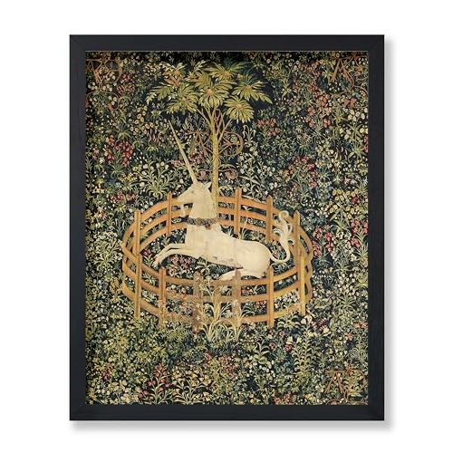 Poster Master Vintage Unicorn Poster - Retro Unicorn in Captivity Print - Mythology Art - Fantasy Art - Gift for Men & Women - Great Decor for Bedroom, Kid's Room or Nursery - 8x10 UNFRAMED Wall Art