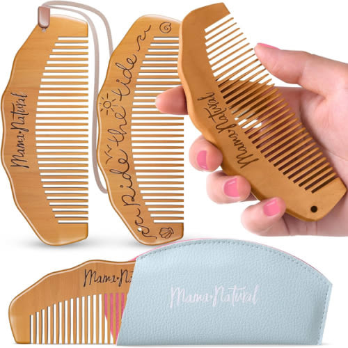 Mama Natural Tide Birth Comb For Labor Pain - (1 Piece) Wooden Comb For Women - Labor Comb For Labor And Delivery Essentials - Wood Comb For Pregnancy, Labor Pain Relief & Labor Gifts For Women