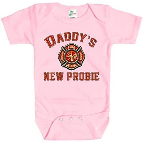 Rapunzie Baby Bodysuit - Daddy's New Probie Firefighter Baby Clothes for Infants