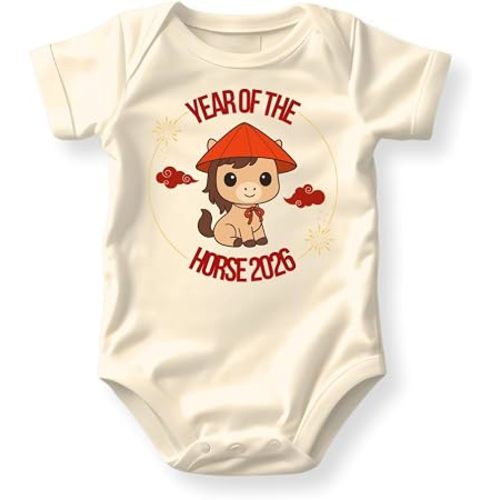 Year of The Horse 2026 Baby Bodysuit, Baby Horse Kids Tee
