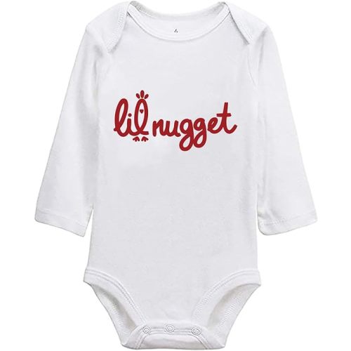 Little Nugget Bodysuit Baby Funny Lil Nugget Baby Bodysuit Chicken Bodysuits Boy Girls Clothes