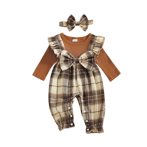 YINGISFITM Newborn Baby Girl Clothes Long Sleeve Romper One Piece Jumpsuit Fall Winter Infant Outfits 0 3 6 9 12 18 Months
