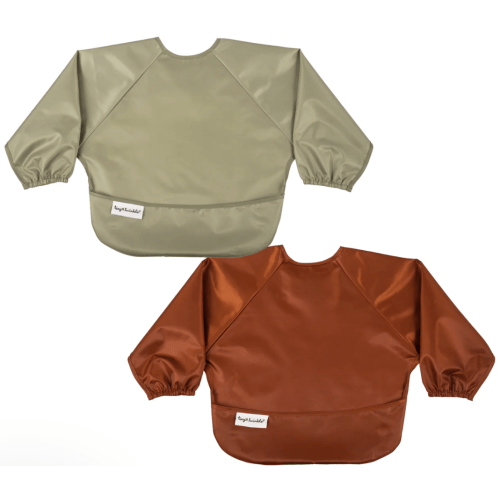 Mess-proof Full Sleeve Bibs - 2 Pack Sets for Babies and Toddlers