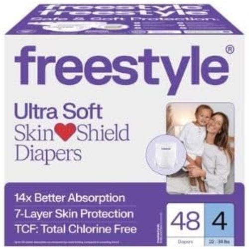 Free~Style Hyper Absorbent Ultra Soft TCF Baby Diapers (Size 4, 48 Count)