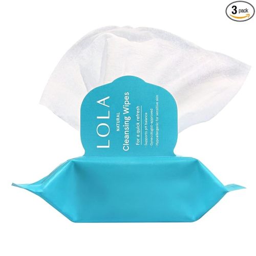LOLA Cleansing Wipes - Feminine Wipes, Vaginal Wipes, pH Balance & Body Wipes for Women, 32 Count (Pack of 3)
