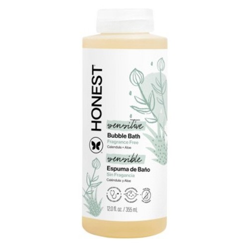 The Honest Company Sensitive Bubble Bath Fragrance Free - 12 fl oz: Gel, Paraben-Free, Formaldehyde-Free