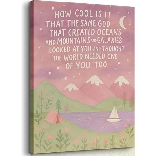 Same God Creation Wall Art Nursery Mountain Wall Decor Christian Inspirational Canvas Print for Boy Kids Room,Teen Bedroom Decor A doption Gifts First Communion Baptism Gifts for Boys 12x16in Canvas
