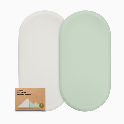 KeaBabies Isla Fitted Bassinet Sheets (2 Pack) - Sage
