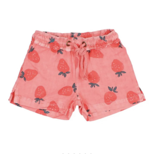 Strawberry Organic Cotton Baby Bath Short | Faded red