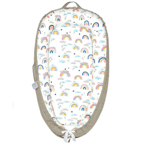 Rainbow Newborn Baby Nest, Cocoon, Lounger With Breathable Cotton – Nappy Bag Store
