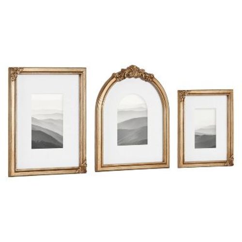 Kate & Laurel All Things Decor 3pc Arendahl Frame Set Gold