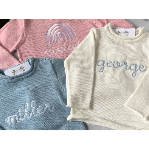 Personalized Embroidered Toddler Child Roll Neck Sweater