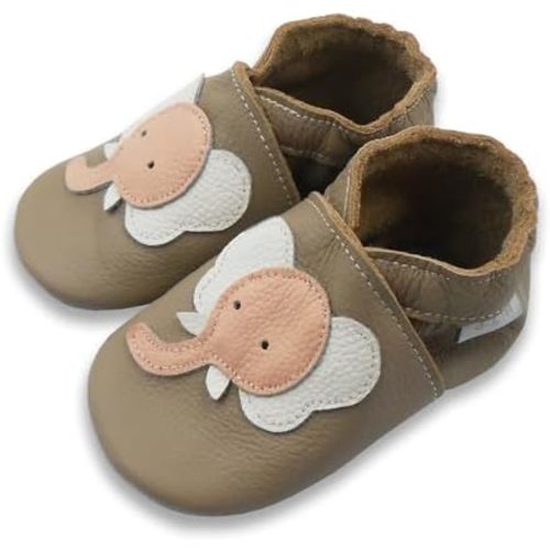 Baby Shoes Leather Moccasins Baby Girls Boys Slippers-Soft Sole Non-Skid Lightweight Infant Toddler First Walking Shoes