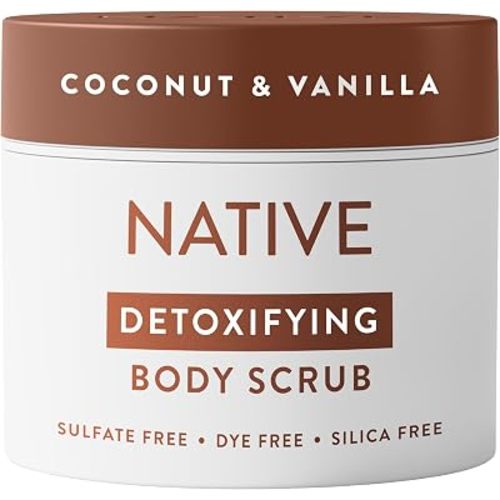 Native Body Scrub, Gently Exfoliates & Moisturizes for Smoother Skin in 1 Wash, Clean, Minimal, Silica-Free Ingredients for Sensitive Skin, for Women & Men, Coconut & Vanilla, 12 oz